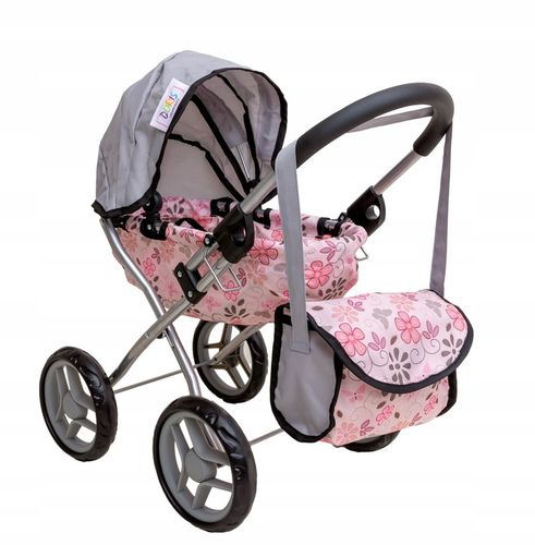 Wózek dla lalek GŁĘBOKI GONDOLA - SKŁADANY DASZEK - DUŻE KOŁA + TORBA Doris na Arena.pl