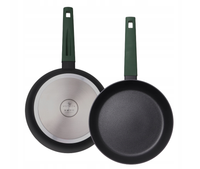 PATELNIA NON-STICK CZARNA ZIELONA RĄCZKA 20 CM