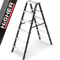 Drabina domowa stalowa dwustronna składana HIGHER 2x6 stopnie 150kg