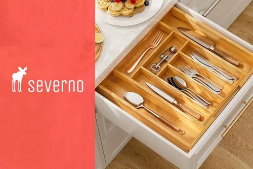 WKŁAD ORGANIZER DO SZUFLADY KUCHENNEJ NA SZTUĆCE BAMBUSOWY PREMIUM XXL na Arena.pl