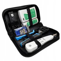 TESTER SIECIOWY ZACISKARKA STRIPPER WCISKACZ WTYKI RJ45 ZESTAW XXL + ETUI