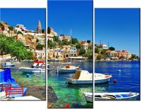 60 90CM OBRAZ 3 ELEM WAKACJE WYSPIE SIMI ŚCIENNY DRUK PŁÓTNO