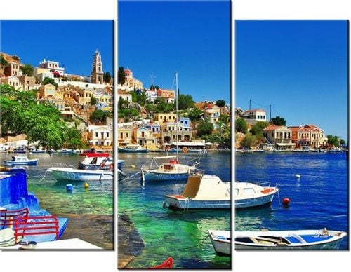 60 90CM OBRAZ 3 ELEM WAKACJE WYSPIE SIMI ŚCIENNY DRUK PŁÓTNO na Arena.pl