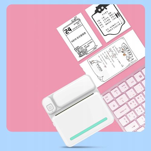 MINI DRUKARKA TERMICZNA DO ZDJĘĆ NOTATEK ETYKIET + 13 ROLEK GRATIS NAKLEJKI na Arena.pl