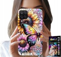 ETUI DO SAMSUNG GALAXY A22 5G - SŁONECZNIK Z MOTYLKIEM, OBUDOWA + FOLIA
