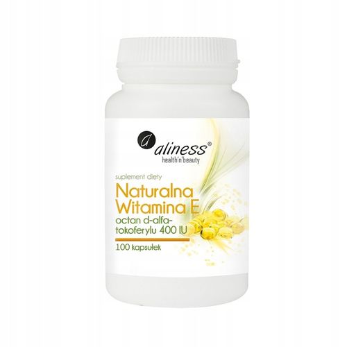 Aliness Naturalna Witamina E 400IU D-alfa-tokoferyl MŁODOŚĆ PŁODNOŚĆ 100kap na Arena.pl