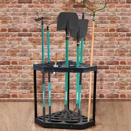 STOJAK NAROŻNY NA NARZĘDZIA OGRODNICZE x20 OTWORÓW na Arena.pl