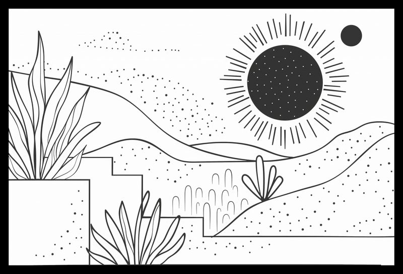 Plakat 45x30cm Linearny Pejzaż zdjęcie 2