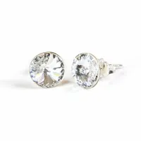 Srebrne Kolczyki z Kryształami Swarovski Rivoli 8