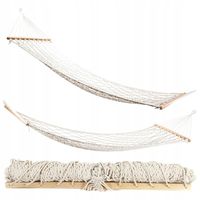 Hamak ogrodowy sznurkowy ze stelażem bujak siatka