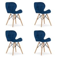 Krzesło tapicerowane skandynawskie granatowe LAGO 4 szt. loft nowoczesne