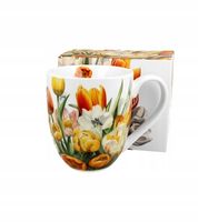 Kubek XXL duży do kawy herbaty porcelanowy 1 l tulipany