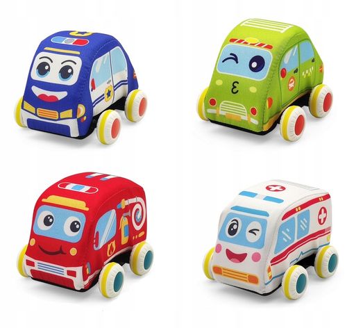 Pluszowe AUTKA miękkie z napędem 4 auta MATA PODKŁADKA ulice TORBA na Arena.pl