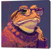 Obraz 100x100cm Hipsterski Kawał Żaby