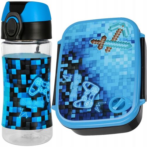 ZESTAW ŚNIADANIOWY BIDON ŚNIADANIÓWKA TRITAN 450ml BPA FREE PIXELE PAD na Arena.pl