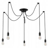 LAMPA SUFITOWA LOFT PAJĄK LED 5XE27 CZARNA STALOWA