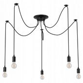 LAMPA SUFITOWA LOFT PAJĄK LED 5XE27 CZARNA STALOWA