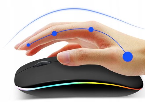 MYSZKA BEZPRZEWODOWA MYSZ OPTYCZNA SLIM LEKKA LED na Arena.pl