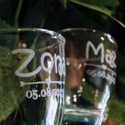 OSZUKANE KIELISZKI do wódki Z GRAWEREM na stopce 15 ml MĄŻ ŻONA ślub wesele na Arena.pl