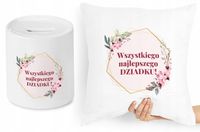 Dla Dziadka Zestaw Poduszka + Skarbonka Prezent Z Nadrukiem Ze Zdjęciem