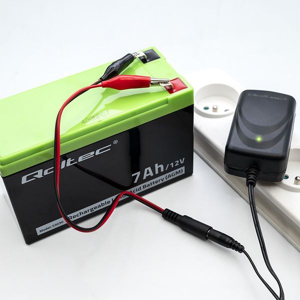 Qoltec Ładowarka AGM/GEL/STD 12V 1.5A LED Prostownik zdjęcie 3
