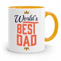 Kubek Żółty Prezent Na Dzień Ojca Best Dad Z Nadrukiem Ze Zdjęciem