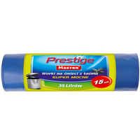 WORKI NA ŚMIECI Z TAŚMĄ 35L MASTER PRESTIGE NIEBIESKIE 15szt