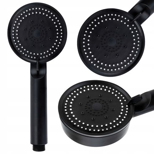 Słuchawka Prysznicowa Natryskowa Do Prysznica Wanny 5 Trybów Okrągła Czarna na Arena.pl