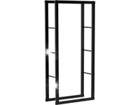 STOJAK NA DREWNO OPAŁOWE KOMINKOWE METALOWY CZARNY MAT 60x25x100cm 110kg
