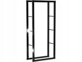 STOJAK NA DREWNO OPAŁOWE KOMINKOWE METALOWY CZARNY MAT 60x25x100cm 110kg