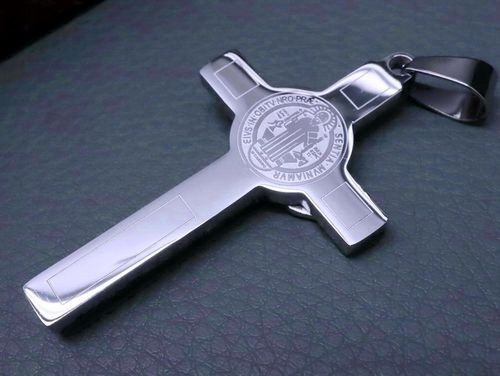 GRUBY SREBRNY ŁAŃCUSZEK Z KRZYŻYKIEM 316L PREMIUM na Arena.pl