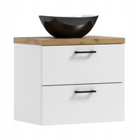 Szafka łazienkowa wisząca LUNA 50 biały/dąb  z umywalką Eliza C (W3)