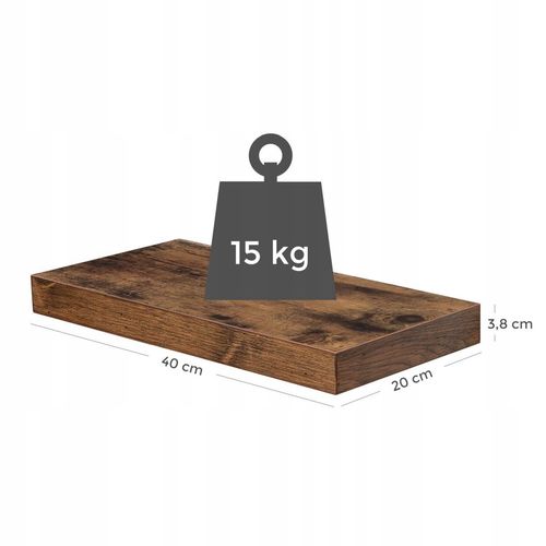 Solidna półka ścienna pływająca rustykalna 40cm na Arena.pl