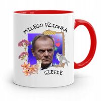 Kubek Czerwony Donald Tusk Po Platforma Prezent Z Nadrukiem Ze Zdjęciem