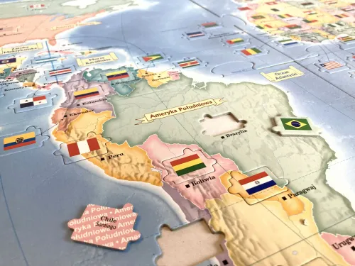 Flagmistrz. Puzzle konturowe Flagi i stolice państw świata. Mapa na Arena.pl