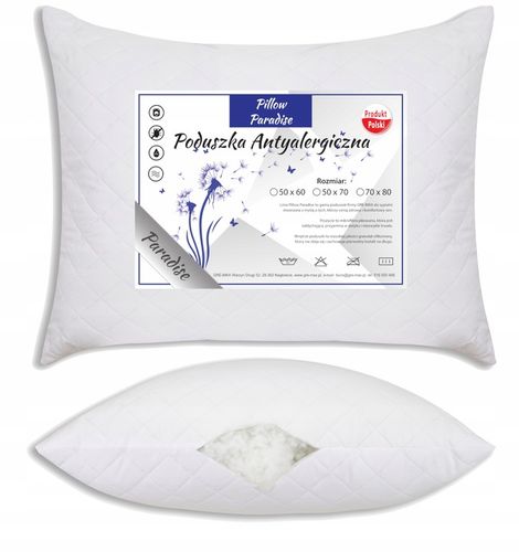PODUSZKA 70x80 ANTYALERGICZNA GRUBA MIĘKKA WYGODNA NA ZAMEK REGULACJA na Arena.pl