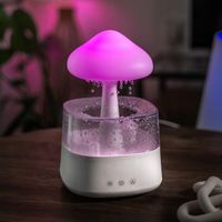 NAWILŻACZ POWIETRZA GRZYBEK DESZCZ LAMPKA NOCNA LED OCZYSZCZACZ + 3 OLEJEK