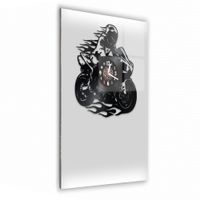Zegar Ścienny z płyty winylowej na lustrze MOTORYZACJA 32 wzory 29x59 cm