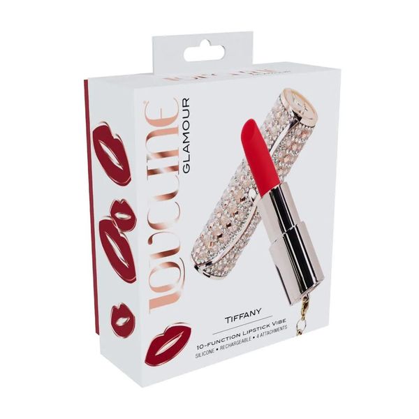 Tiffany - Lipstick Vibrator With 4 Attachments - Pink zdjęcie 2