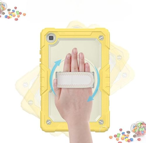 Etui na iPad 10.2" 2021 z Uchwytem i Podstawką Obrotową Żółte na Arena.pl