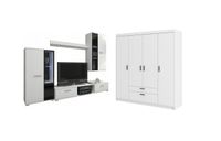 Zestaw mebli Meblościanka + Duża Szafa Biały Mat