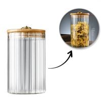 Cukiernica, pojemnik ryflowany z przykrywką bambusowa, rozm. M, 850 ml