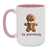 KUBEK "JA PIERNICZĘ" Wzór - Duży Biało-Różowy 450 ml