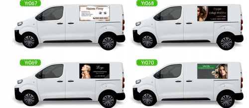 Reklama Naklejka na samochód SALON FRYZJERSKI gotowe projekty 0,5 m2 na Arena.pl