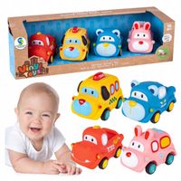 AUTKA SENSORYCZNE GUMOWE z napędem zabawki dla chlopca 18 miesiecy PREZENT