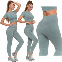 LEGGINSY DAMSKIE DŁUGIE BEZSZWOWE WYSOKI STAN KLASYCZNE MORAJ ZIELONE