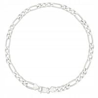 BRANSOLETKA SREBRNA MĘSKA FIGARO 2mm RODOWANA PEŁNA WŁOSKA 21 cm SREBRO 925