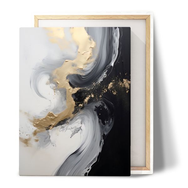 Obraz Ścienny Czarno-Biały MARMUR Nowoczesna Abstrakcja 30cm x 20cm zdjęcie 6