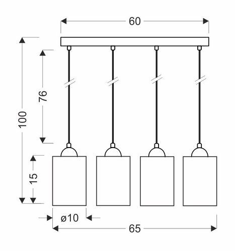 Bistro lampa wisząca czarny 4x40W E27 klosz brązowy na Arena.pl