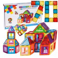 DUŻE KLOCKI MAGNETYCZNE KAFELKI zestaw XXL 70 el Rainbow Magnetic tiles